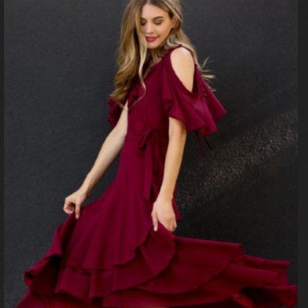 Joyfolie Mia Joy Cynthia Christmas Dress in Cranberry Size Small